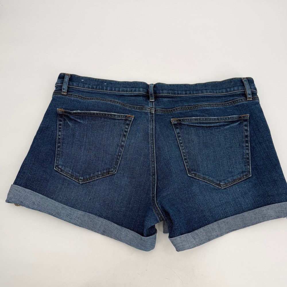 LOFT Jean Shorts Womens 12 31 Blue Denim Roll Cuff 3" Inseam Basic Summer Beach - Picture 2 of 9